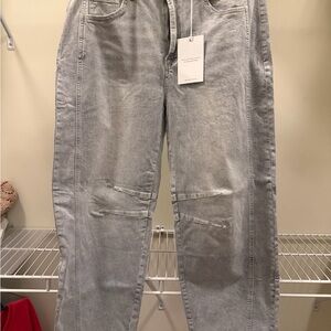 Vici Women's Light Gray Barrel Jeans